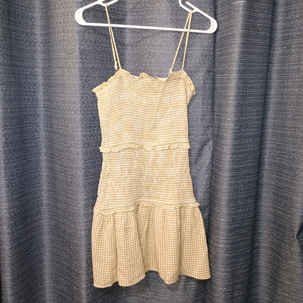 Boheme Yellow Gingham Mini Dress